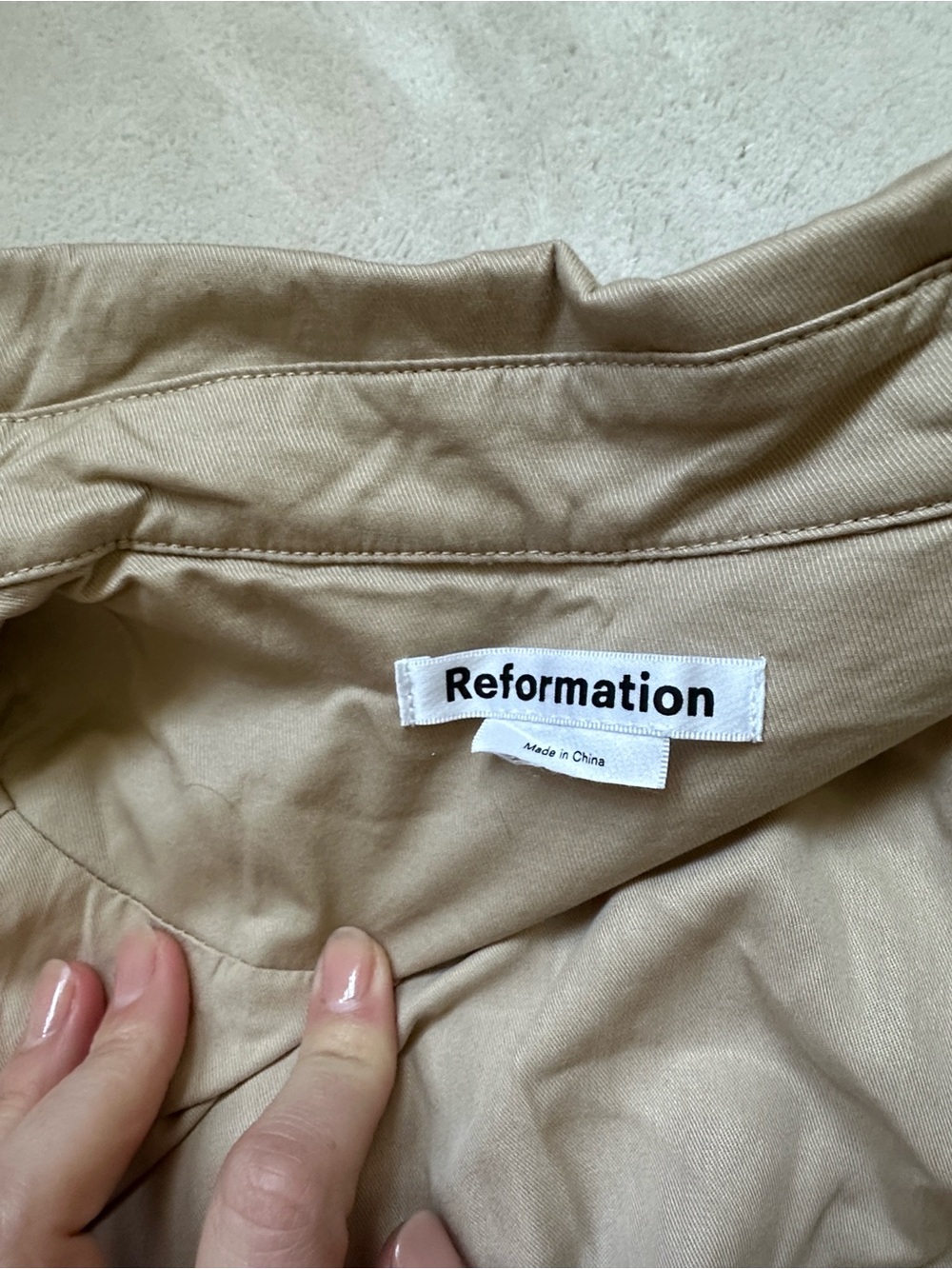Reformation Long Tan Trench Coat - Picture 5 of 11